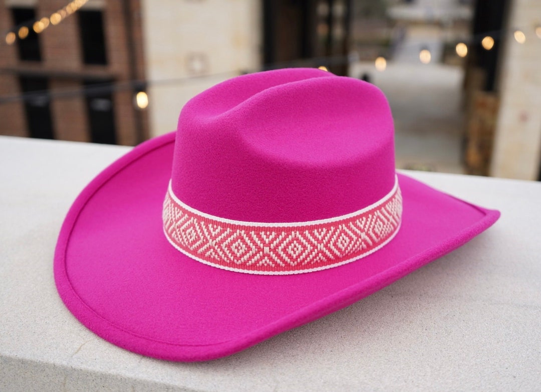 Pink Cowgirl Hat Bachelorette Party Hat Fuschsia Festival - Etsy