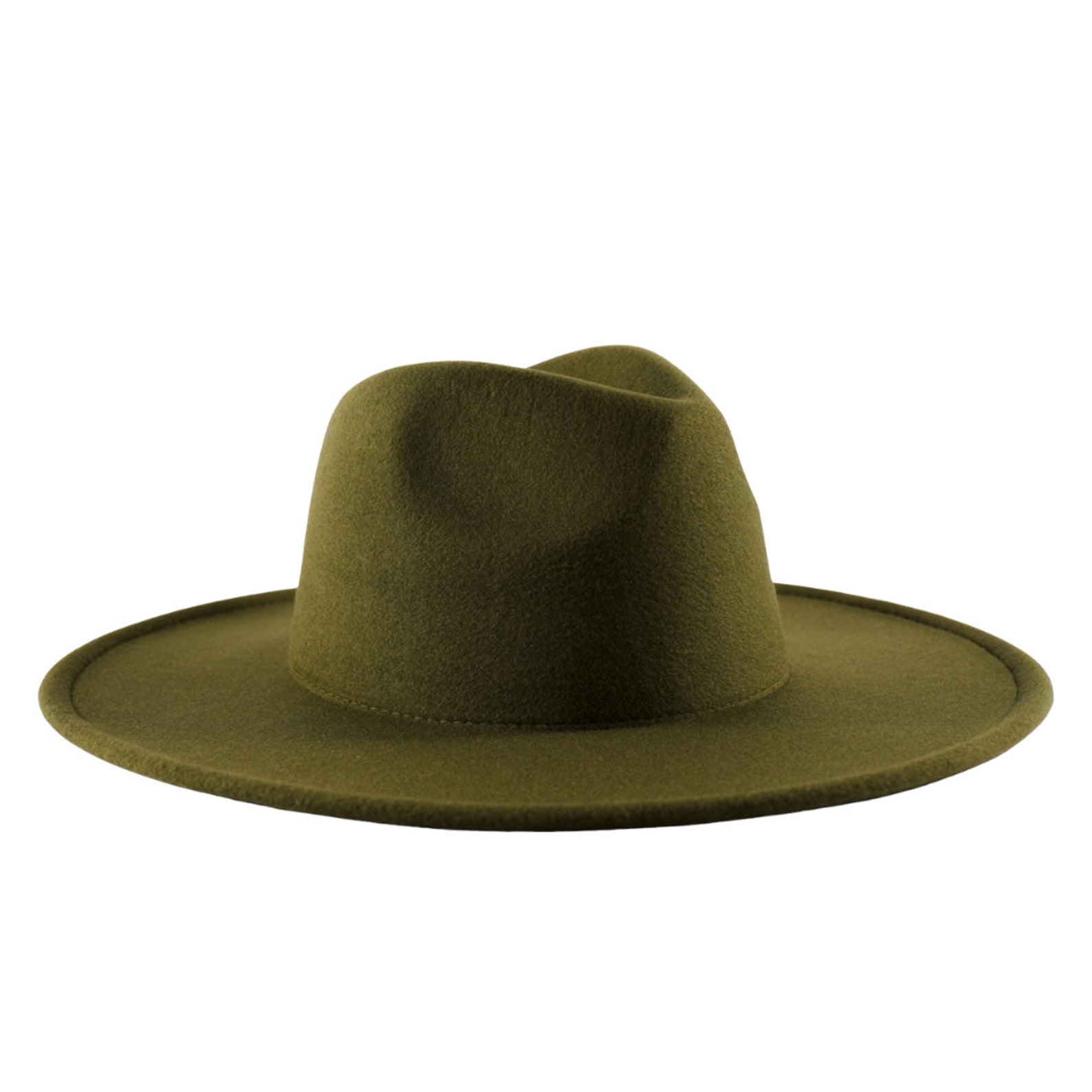 Olive Green Fedora Womens Fedora Mens Fedora Green Color Etsy