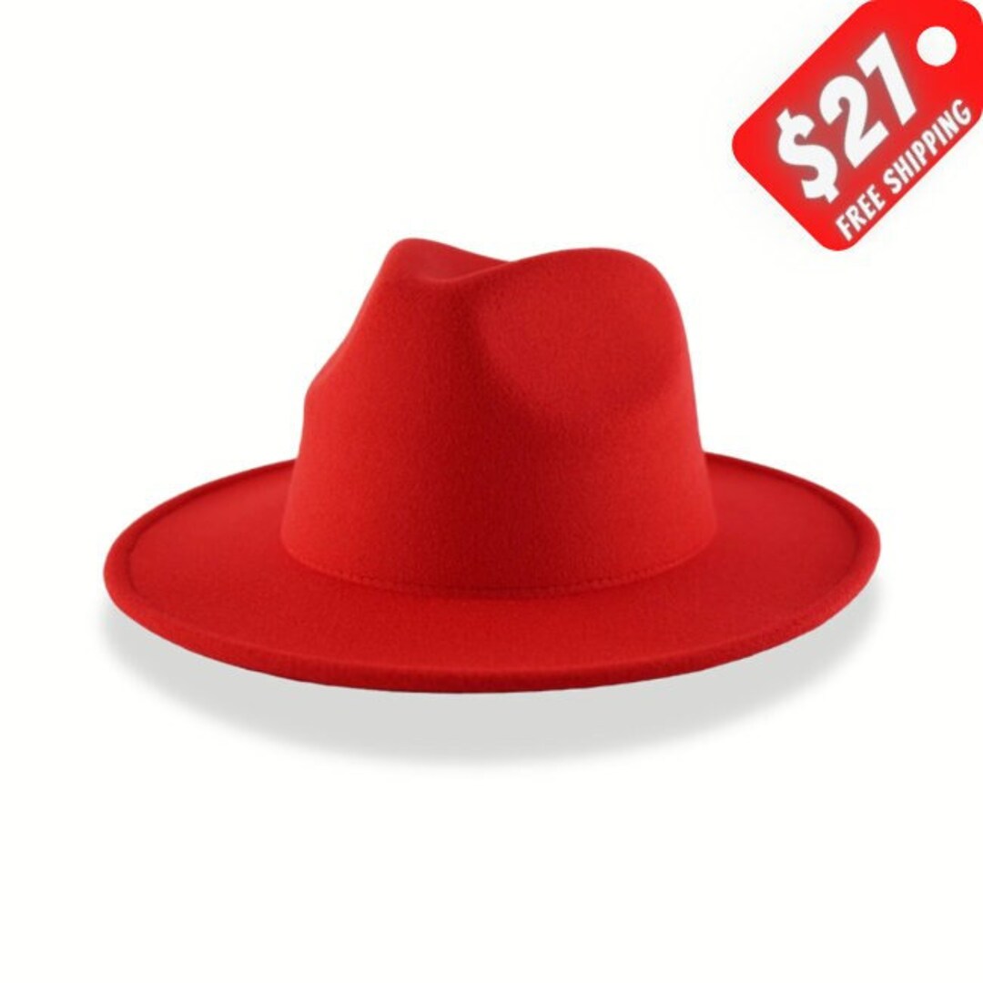 Red Fedora Fedora Hats for Women Mens Hats Mens Fedora Etsy