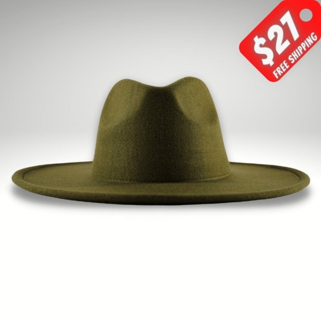 Olive Green Fedora Womens Fedora Mens Fedora Green Color Etsy