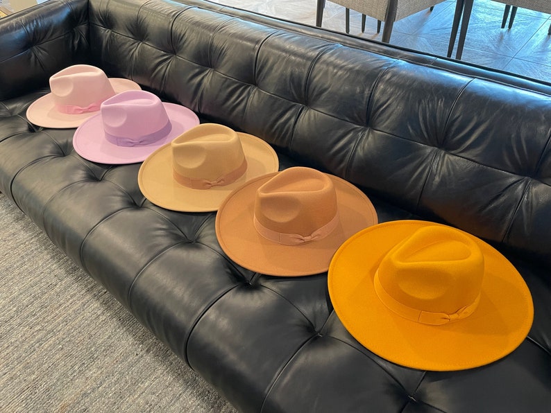 Fedoras, Wide Brim Hat, Summer Hat, Womens Hat, Womens Fedora, Mens Fedora, Handmade, Sun Hat, Flat Brim, Fall, Large, Medium, Man, Woman 