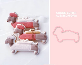 2083 Dachshund Charlie in France - Cookie Cutter  - Fondant Cutter - Clay Cutter - Dough Cutter