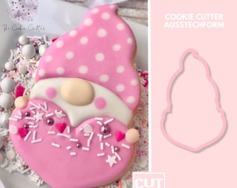 Gnome on a Heart - Cookie Cutter  - Fondant Cutter - Clay Cutter - Dough Cutter
