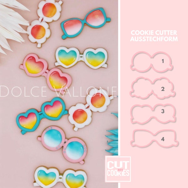 449 Sunglasses - Cookie Cutter  - Fondant Cutter - Clay Cutter - Dough Cutter - Ausstechform - Guetzliausstecher - Keksausstecher