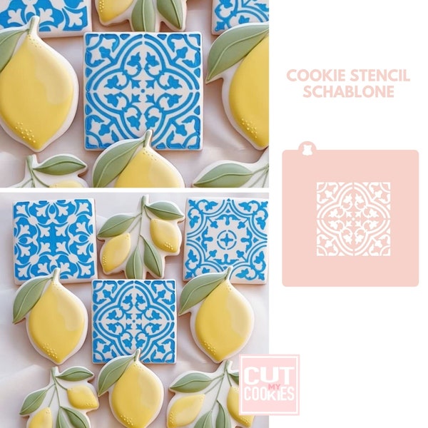 Tile - Italien Style 1 - Cookie Stencil - Craft Stencil - Airbrush Stencil