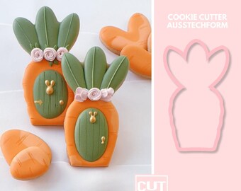 2517 Carrot House - Cookie Cutter - Cookie Cutter  - Fondant Cutter - Clay Cutter - Dough Cutter