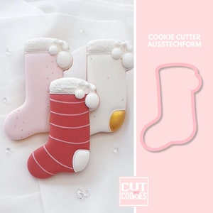 2334 Stocking with pompoms - Christmas Cutter - Cookie Cutter - Fondant Cutter - Clay Cutter - Dough Cutter