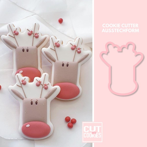 2329 Rudolph the red nose reindeer - Cookie Cutter - Cutter - Christmas Cookie Cutter - Sugar Cookies