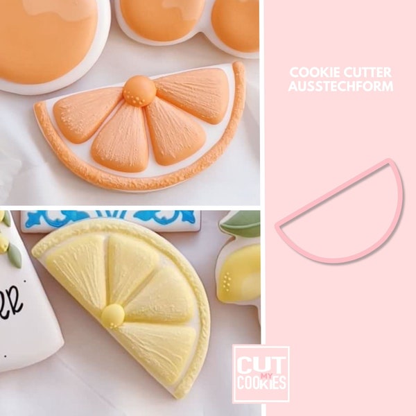 Half Lemon - Cookie Cutter  - Fondant Cutter - Clay Cutter - Dough Cutter- Ausstechform - Guetzliausstecher - Keksausstecher