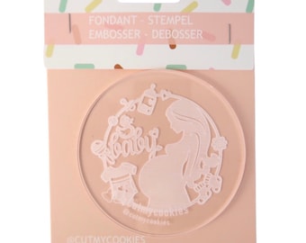 Pregnant Mommy - Debosser - Cookie Stamp - Fondant Stamp - Clay Stamp - Dough Stamp