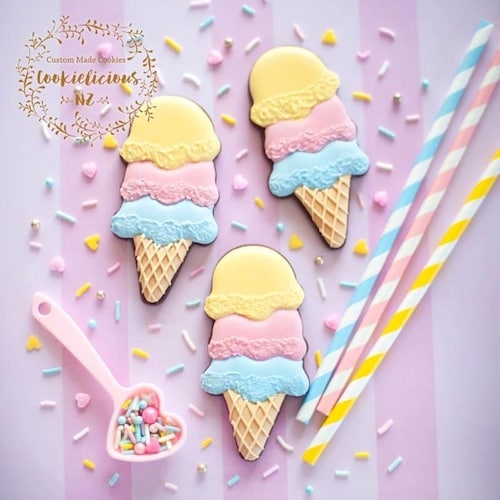 Ice Cream With 3 Scoops Cookie Cutter Fondant Cutter Etsy