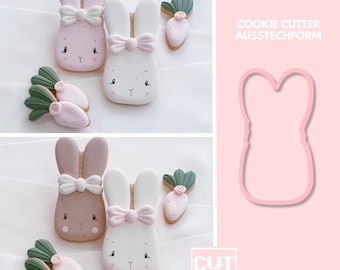 2514 Bunny with Bow - Cookie Cutter - Cookie Cutter  - Fondant Cutter - Clay Cutter - Dough Cutter