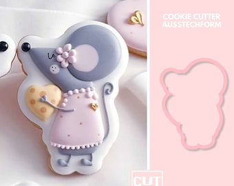 2223 Mrs. Mouse in Love - Cookie Cutter  - Fondant Cutter - Clay Cutter - Dough Cutter