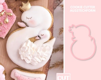 2036 Swan with Baby - Cookie Cutter  - Fondant Cutter - Clay Cutter - Dough Cutter