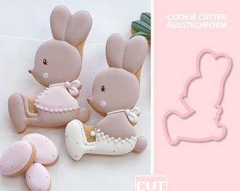2515 Bunny sitting - Cookie Cutter - Cookie Cutter  - Fondant Cutter - Clay Cutter - Dough Cutter