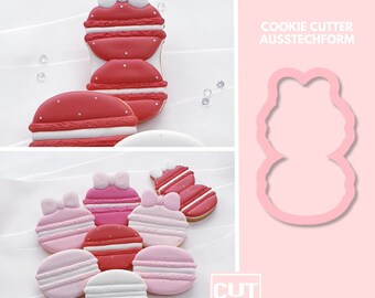 2461 Macarons with Bow - Cookie Cutter - Clay Cutter - Craft - Valentine Cutter