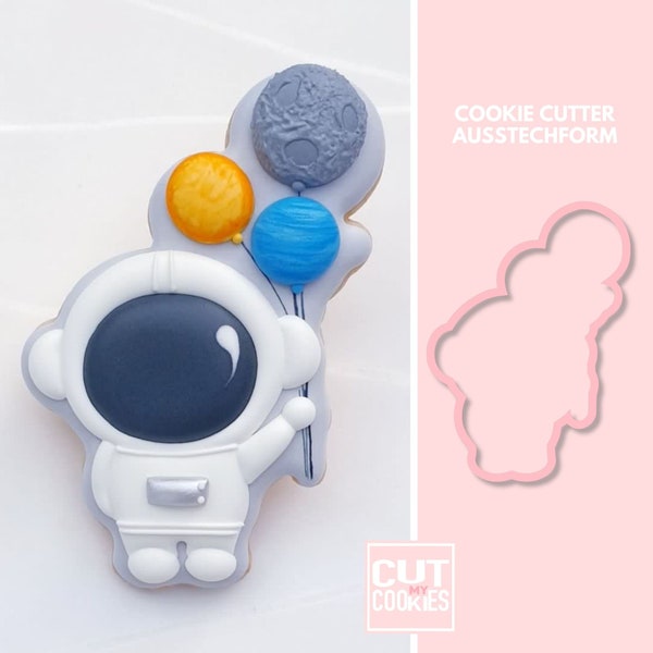 Astronaut with Ballons - Space Kekse - Cookie Cutter - Fondant Cutter - Clay Cutter - Dough Cutter