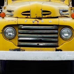 Old Yellow Ford Truck Picture Fine Art Gilcee Photographic Print