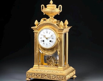 F. Barbedienne, French Louis XVI Style Ormolu Mantel Clock with Ed. Minart Movement, Circa 1852-1870