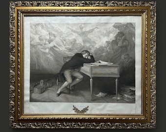 1863, Francois Joseph Aime de Lemud, Rare Large Engraving, Beethoven,