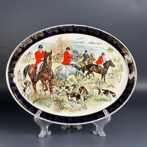 Cobalt Blue Weatherby HANLEY England Royal Falcon Ware, Oval Platter