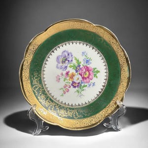 Rare Luxury Limoges Plate, Porcelain, France.