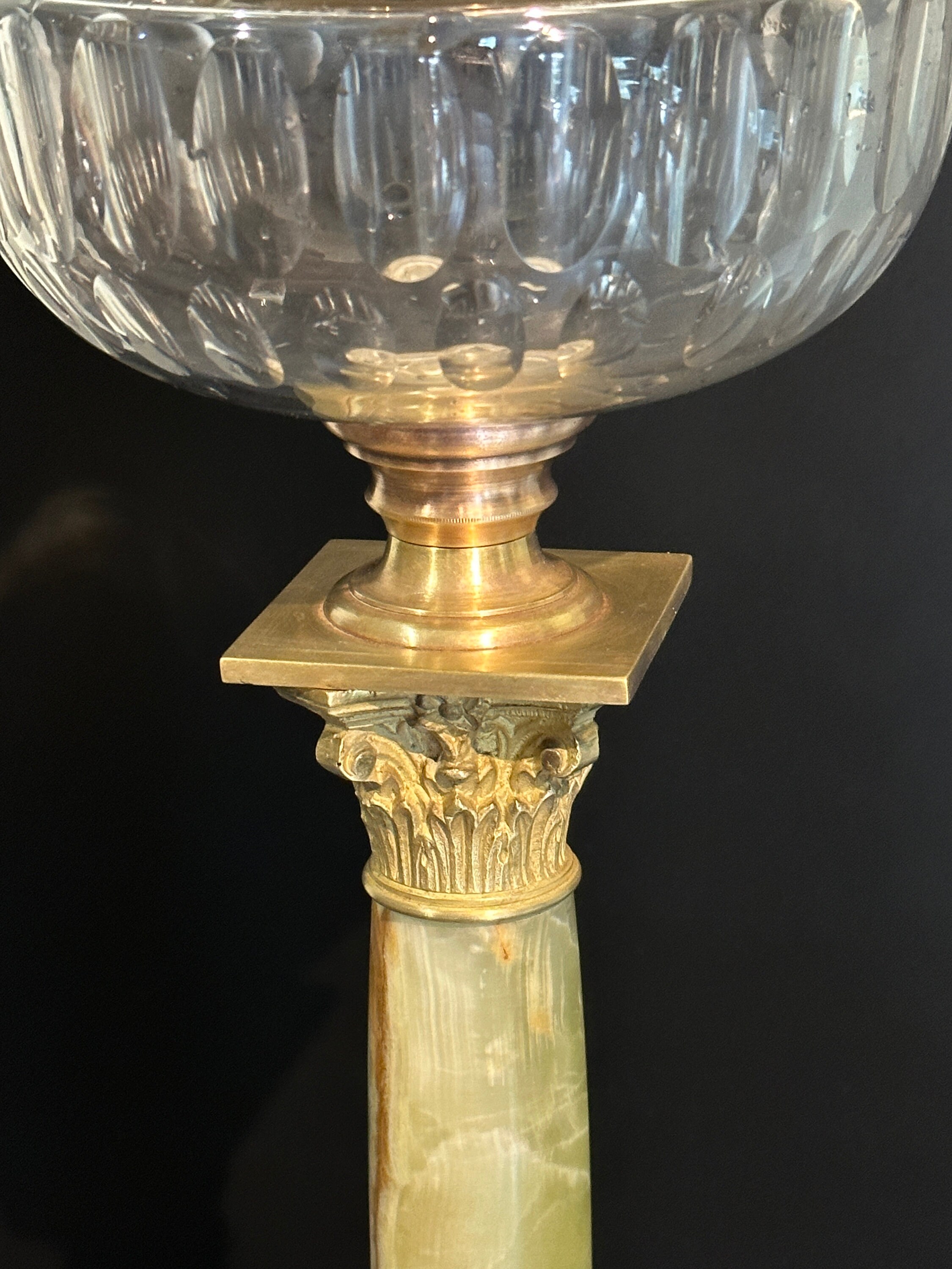 Lampe De Table Ancienne Vereco - Onyx, Crystal, Métal - France - E27