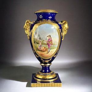 Sèvres style, antique porcelain vase, France