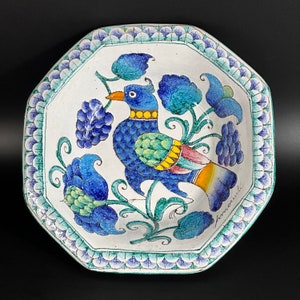 Ceramiche Ronzanイタリア製セラミックタイガー小 置物☆大幅値下げ Vintage Italy Large Ceramic Romano Innocenti Flower Charger Plate
