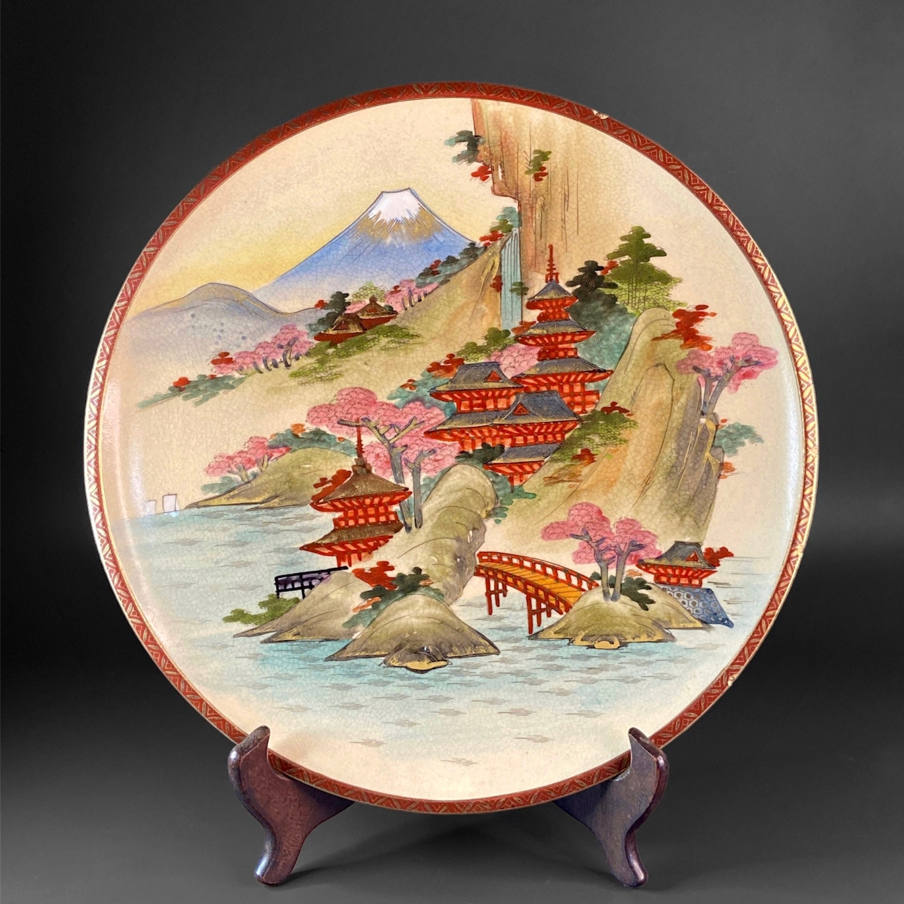 明治時代 (1868-1912) 薩摩皿、文峰文峰刻印 - Etsy 日本