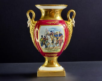 Vase Napoléon Antique en Porcelaine de Limoges