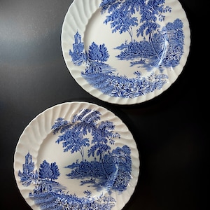 The Ferry Blue and Creamy White Plate_swinnertons - Etsy The Ferry Blue and Creamy White Plate_swinnertons - Etsy