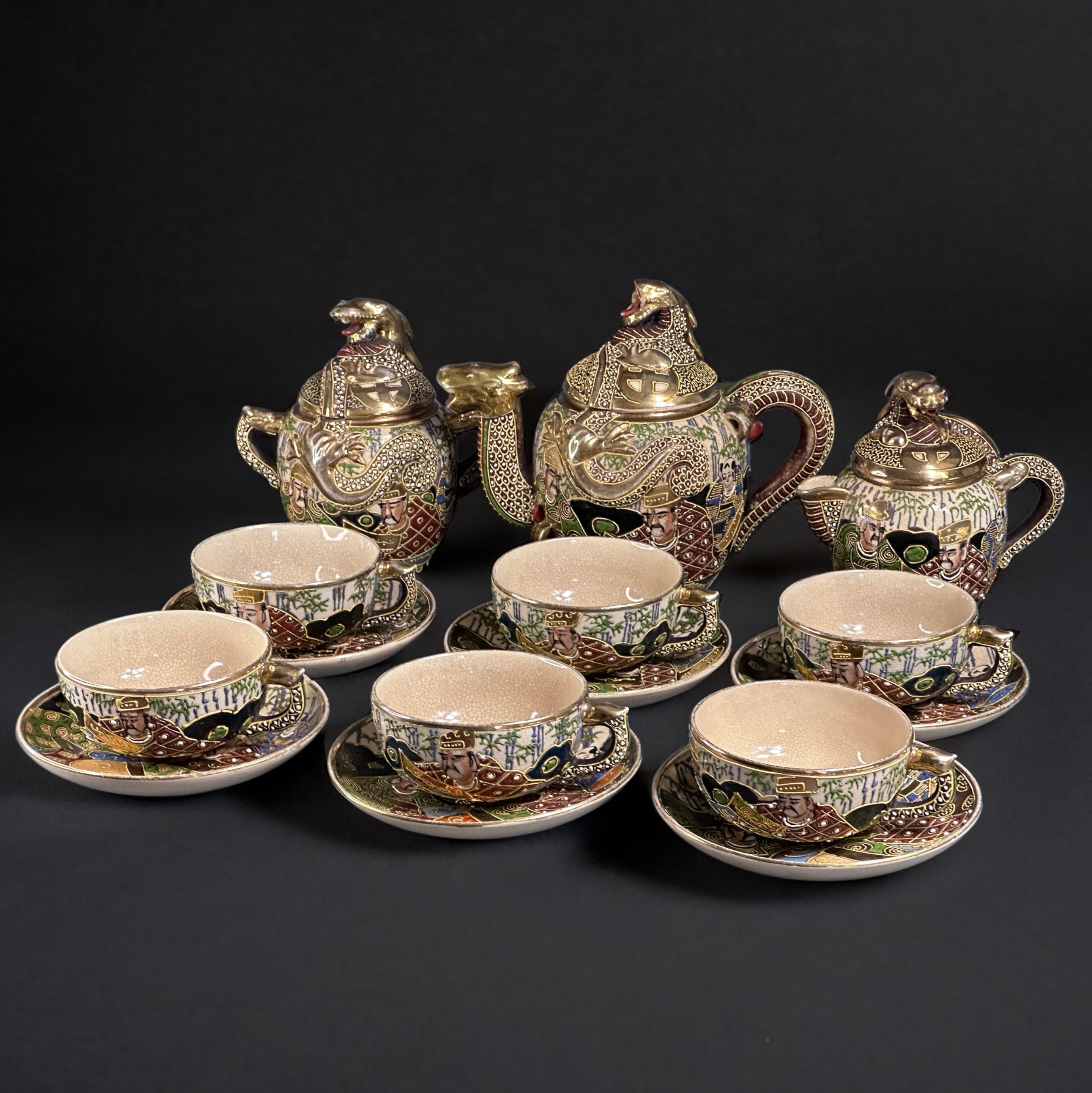 1920s, Kinkozan Tsukuru Satsuma, Hand Painted Dragon Dragonware