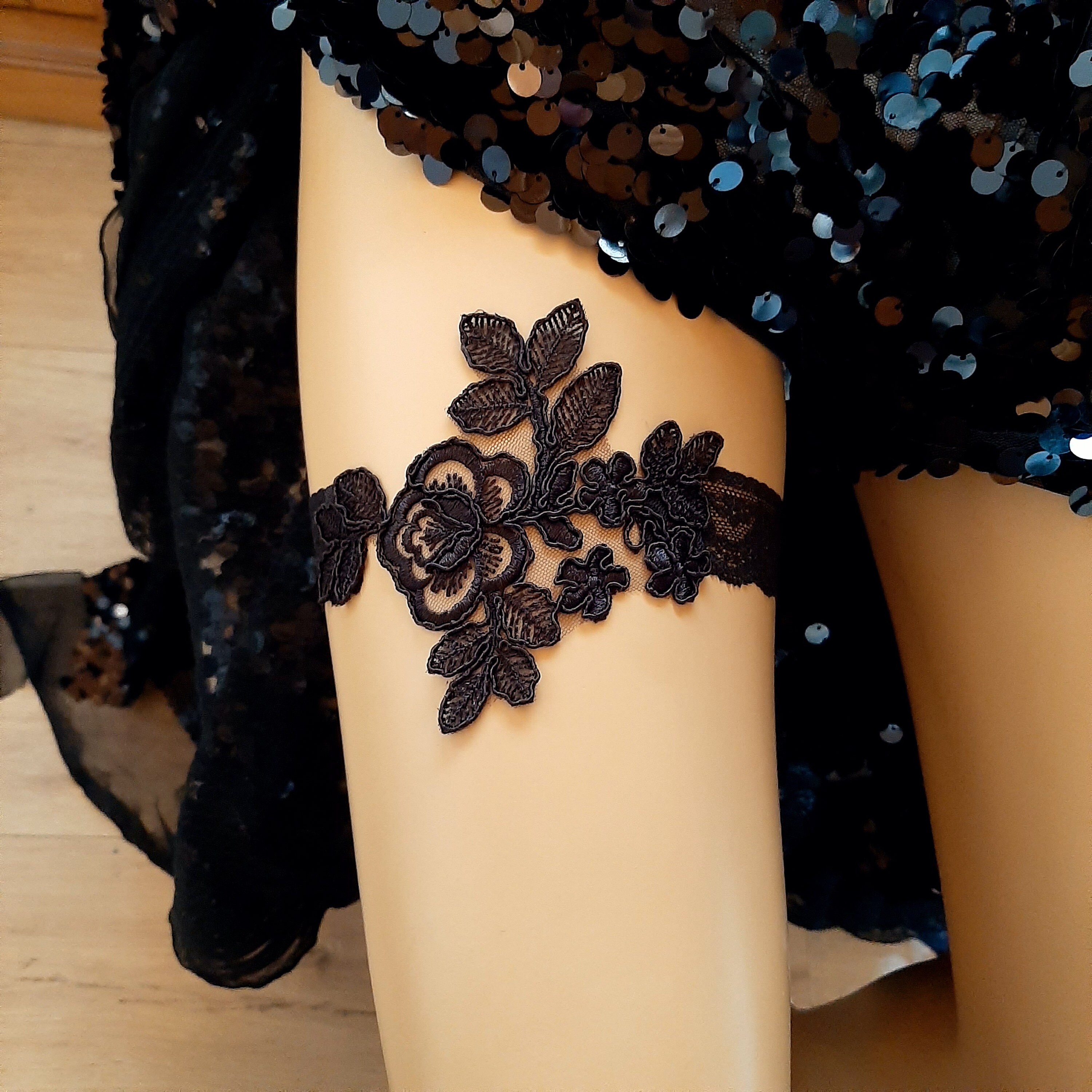 Black Garter Gothic Garter Belts Goth Wedding Lace Garter Etsy