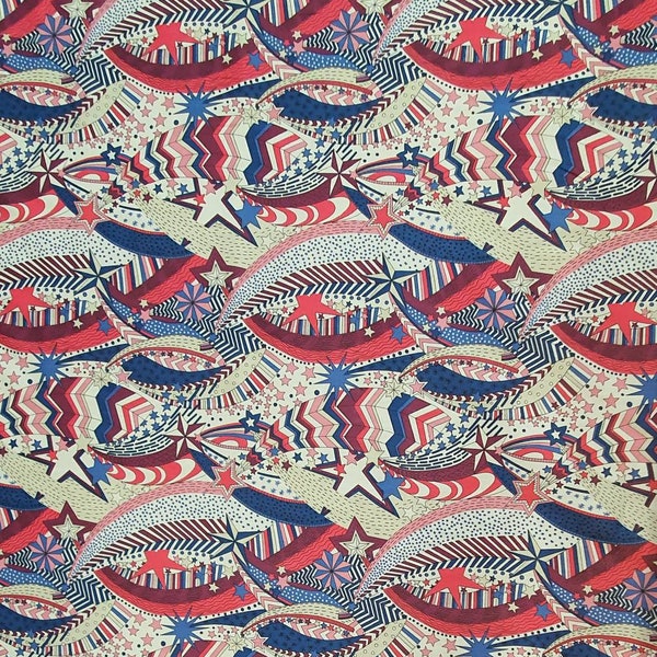 Liberty Tana Lawn | My Little Star, Blue and Red