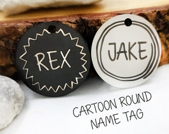 Pet Dog Tag, Cat Tag, ID Tag, Personalized Pet Tag, Dog ID, Stainless Steel Dog Tag, Engraved Tag, Gold / Rose Gold / Silver / Black