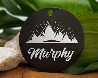 Adventure Pet Dog Tag, Cat Tag, ID Tag, Personalized Pet Tag, Stainless Steel Dog Tag, Engraved Tag, Gold / Rose Gold / Silver / Black