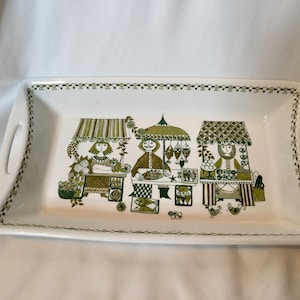 TRAY / PLATTER with HANDLES – Market pattern – Turi / Figgjo of Norway