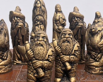Fantasy Schach Set - Kämpfen Fantasy Stil Schachfiguren - Spell Master Set - Schachfiguren nur (V1) - Made to order