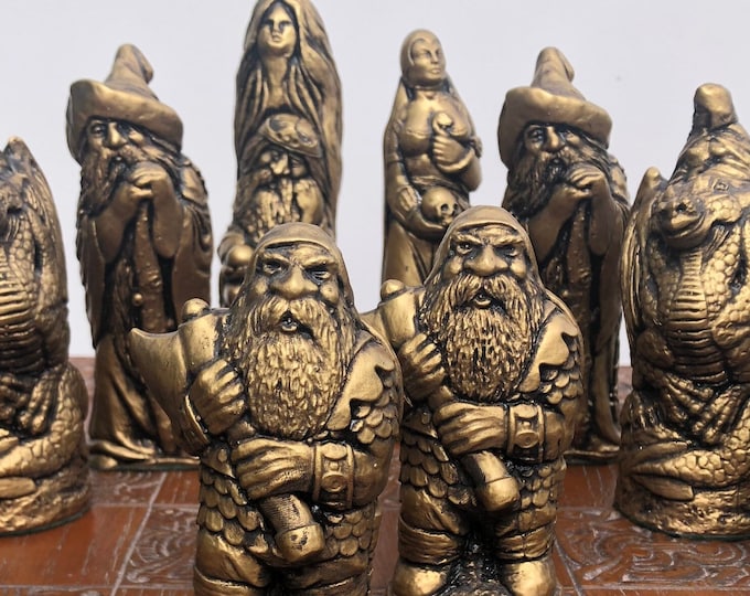 Fantasy Chess Set - Fighting Fantasy style Chess pieces - Spell Master set - chess pieces only (V1) - Made to order