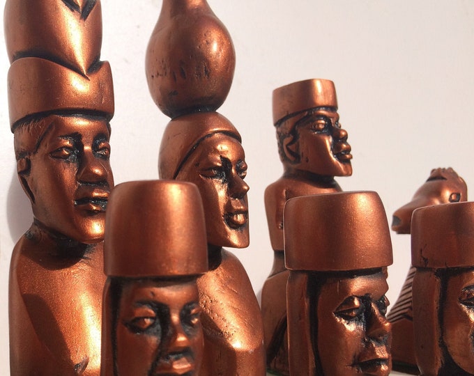 African Chess Set - Stunning Tribal Chess set - Handmade Replica set - Chess pieces only - Made to order