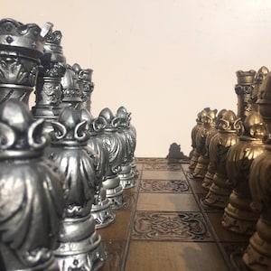 Staunton Chess set - large ornate chess pieces - Made to order -Antique Effect - Luxury Chess set  (Chess pieces only)