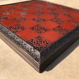Chessboard - Medium Sized Recency Style Chess Board - Cold Cast in Reconstructed Stone with Aged Copper and Bronze  Finish