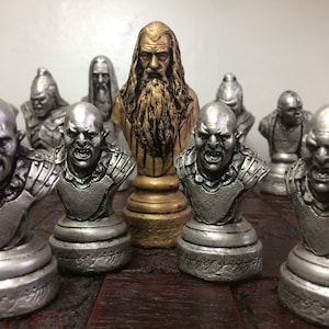 Lord of the Rings chess set LOTR Chess Set Handmade Made to order Chess pieces only image 7