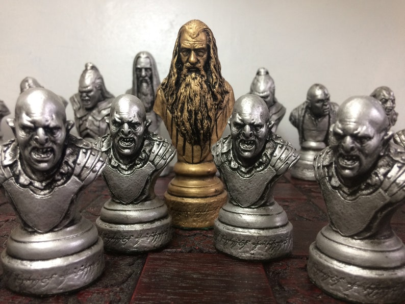 Lord of the Rings chess set LOTR Chess Set Handmade Made to order Chess pieces only image 7