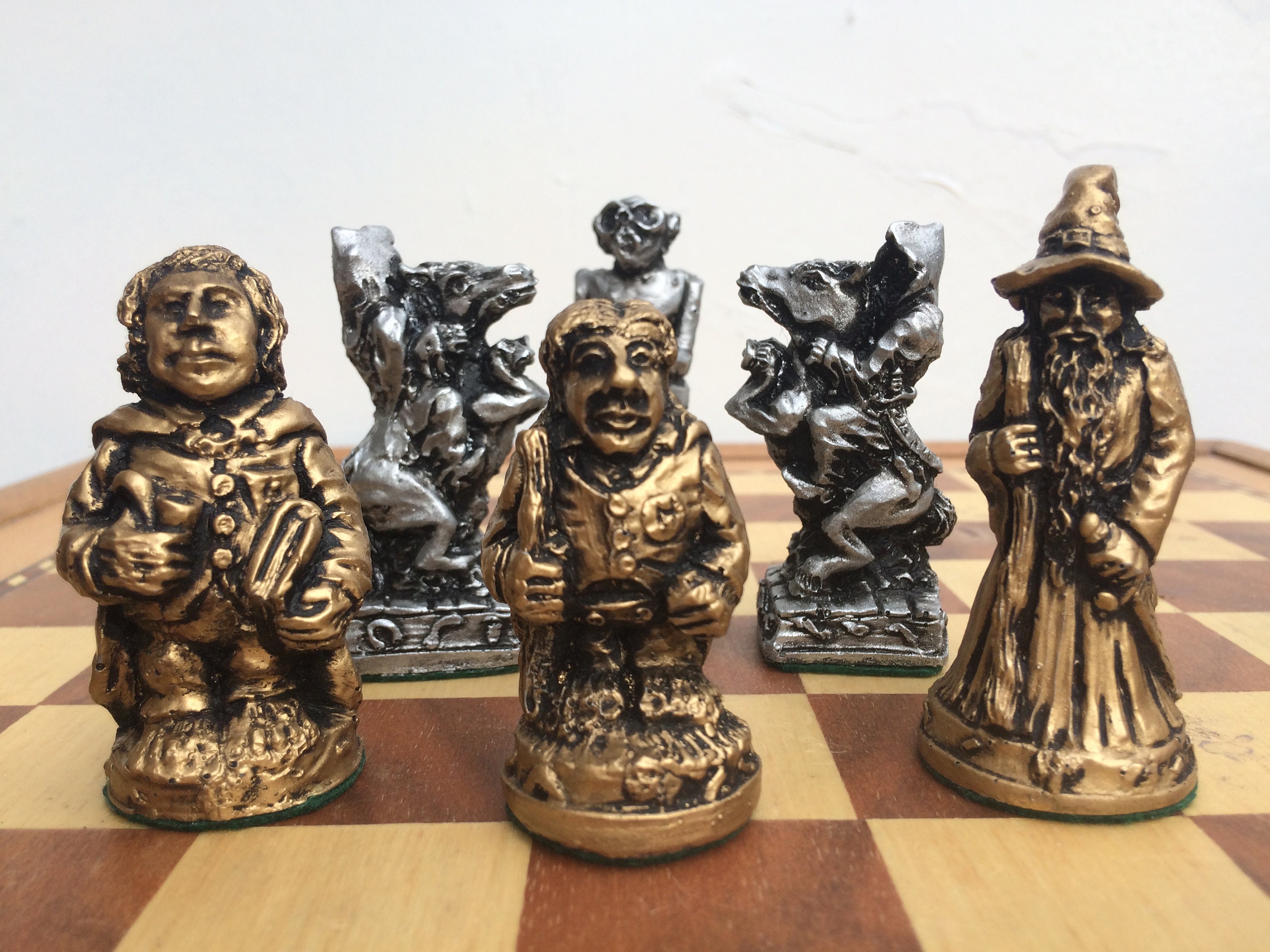 Vintage Lord of the Rings the Fellowship of the Ring LOTR Boxed Chess Set  Detailed Sculptured Pieces Sport Games Puzzles Gift 