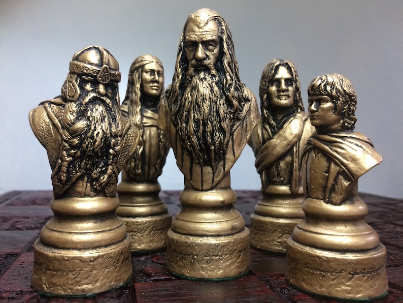 Lord of the Rings chess set LOTR Chess Set Handmade Made to order Chess pieces only image 1