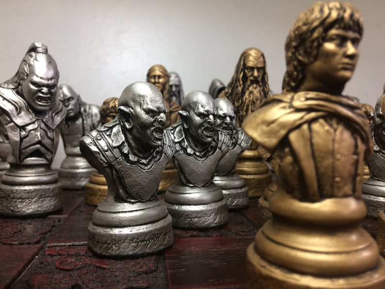 Lord of the Rings chess set LOTR Chess Set Handmade Made to order Chess pieces only image 9