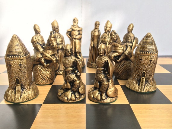 Medieval Gold Chess Set Light