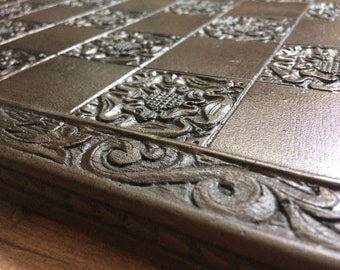 Large Chess board - York Rose Gothic Motif with Engraved Border - 45cm x 45cm with 5cm Squares -Made to order